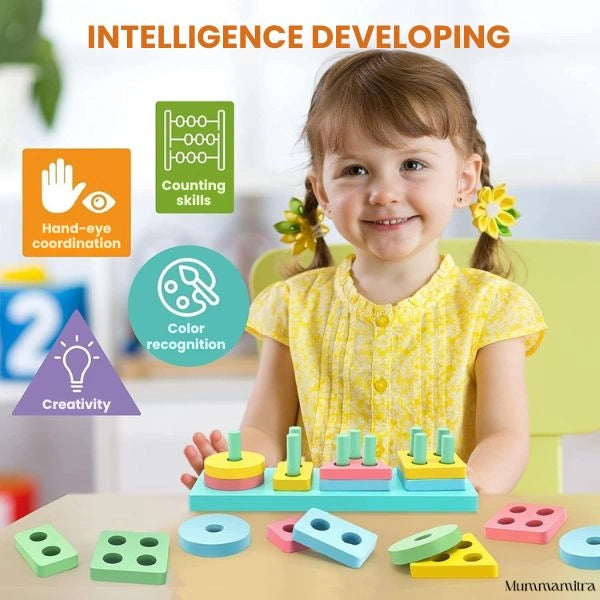 ShapeMates™ – Montessori Learning | Colorful Wooden Blocks | Fine Motor Fun