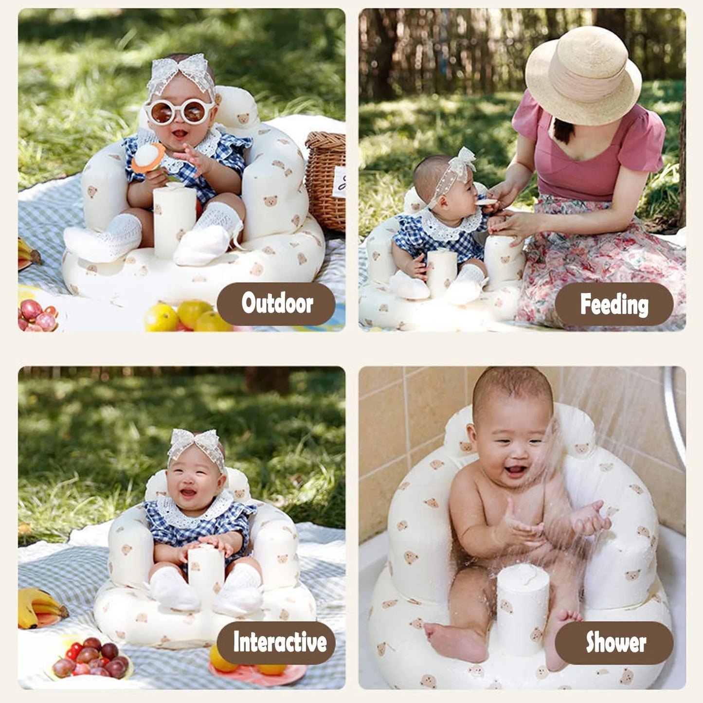 CuddleSeat™ – Inflatable Infant Sofa | Air-light design, stable base | Secure and cuddly comfort