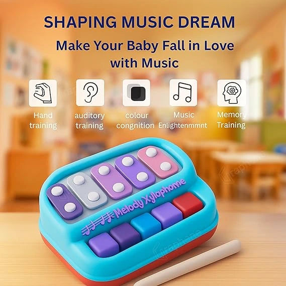 MelodyMate™-2-in-1 Piano Xylophone | Watch Them Light Up | Helps Motor Skills