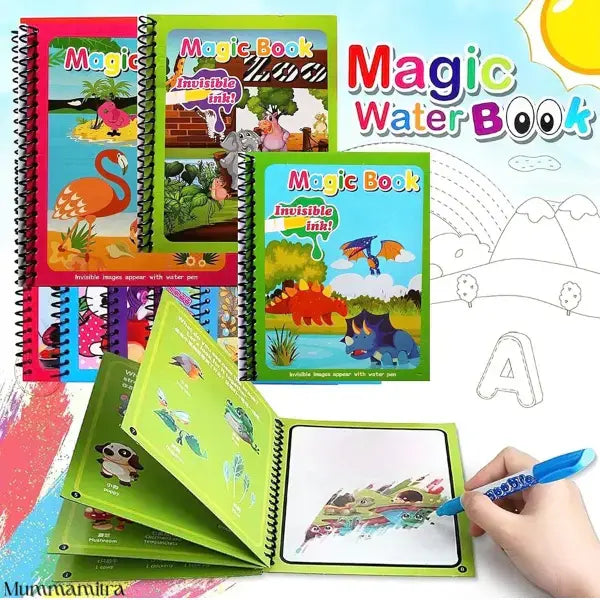 DoodleDrip™ – Premium Magic Water Coloring Combo | 4 Books, 4 Pens, 0 Mess | For Endless Fun