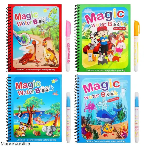 DoodleDrip™ – Premium Magic Water Coloring Combo | 4 Books, 4 Pens, 0 Mess | For Endless Fun