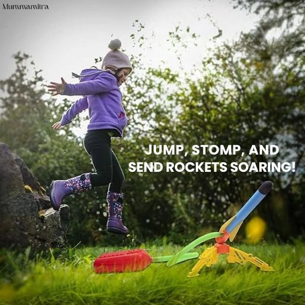 SkyZoomer™ – Foam Rocket Launcher | Outdoor Active Fun | Jump-Powered Launches