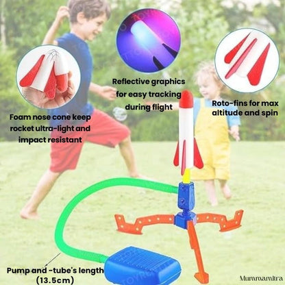 SkyZoomer™ – Foam Rocket Launcher | Outdoor Active Fun | Jump-Powered Launches