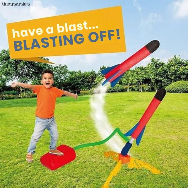 SkyZoomer™ – Foam Rocket Launcher | Outdoor Active Fun | Jump-Powered Launches