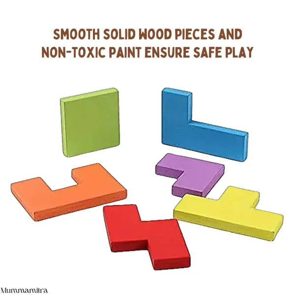 PuzzleTiles™ – Think, Build & Create | Colorful Wooden Blocks | Logic + Pattern Play
