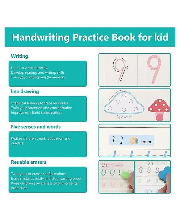WriteEase™ – Handwriting Practice Kit | Magic Ink | Reusable & Mess-Fr ...