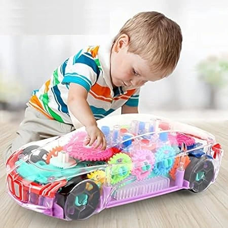 GearGlow™ – Motion Learning Car | Transparent Build + Lights | Sparks Brain Development