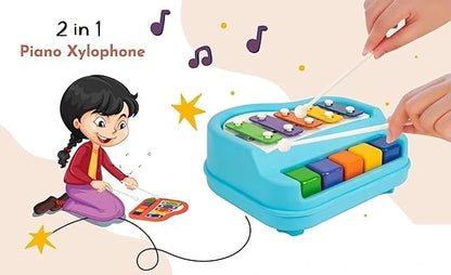 MelodyMate™-2-in-1 Piano Xylophone | Watch Them Light Up | Helps Motor Skills