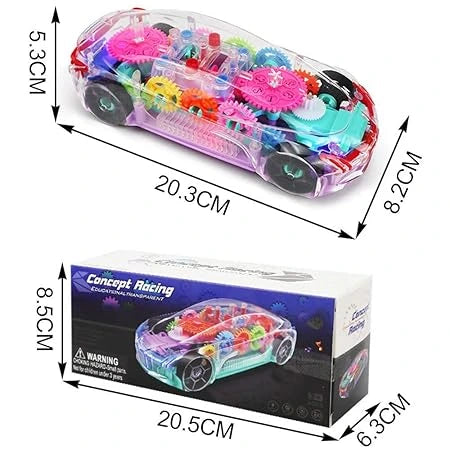 GearGlow™ – Motion Learning Car | Transparent Build + Lights | Sparks Brain Development