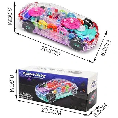 GearGlow™ – Motion Learning Car | Transparent Build + Lights | Sparks Brain Development