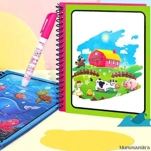 DoodleDrip™ – Premium Magic Water Coloring Combo | 4 Books, 4 Pens, 0 Mess | For Endless Fun