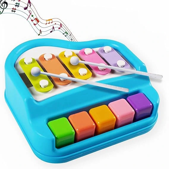 MelodyMate™-2-in-1 Piano Xylophone | Watch Them Light Up | Helps Motor Skills