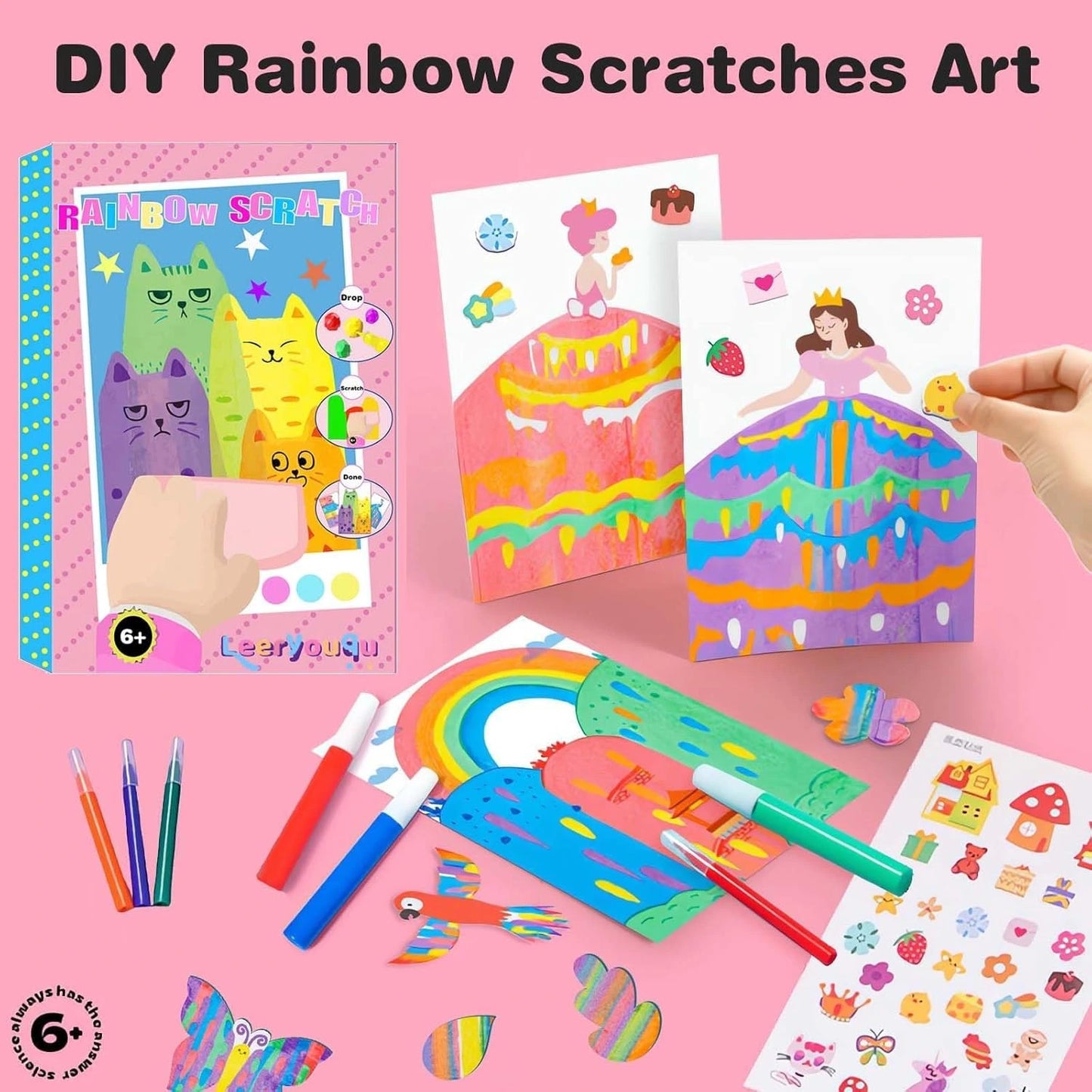 RainbowRush™ - Art Squeegee Kit | Mess-Free Painting | Boosts Creativity