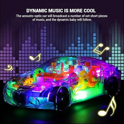 GearGlow™ – Motion Learning Car | Transparent Build + Lights | Sparks Brain Development