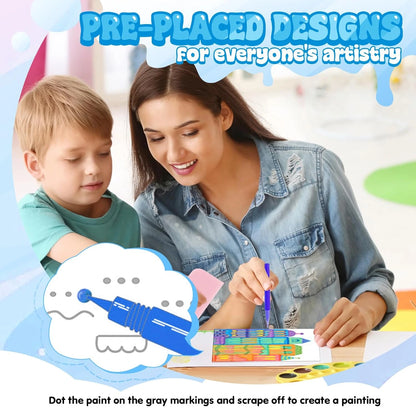 RainbowRush™ - Art Squeegee Kit | Mess-Free Painting | Boosts Creativity