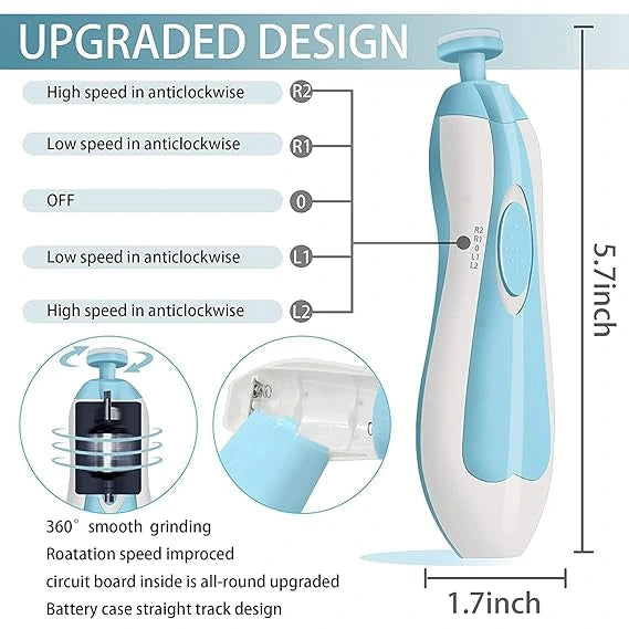 TrimBuds™ – Electric Nail Trimmer | Soft Touch Heads | 0–6 Months & Up