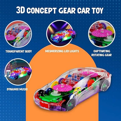 GearGlow™ – Motion Learning Car | Transparent Build + Lights | Sparks Brain Development