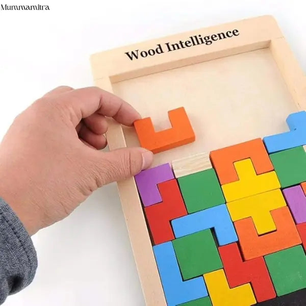 PuzzleTiles™ – Think, Build & Create | Colorful Wooden Blocks | Logic + Pattern Play