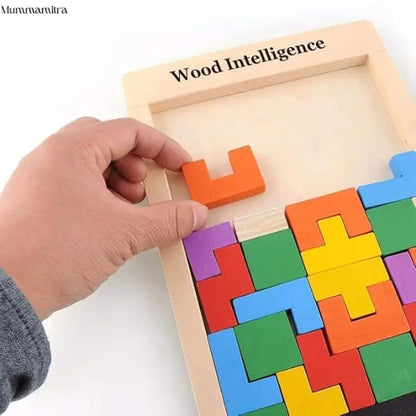 PuzzleTiles™ – Think, Build & Create | Colorful Wooden Blocks | Logic + Pattern Play