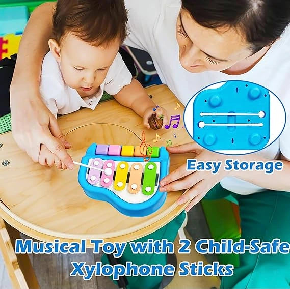 MelodyMate™-2-in-1 Piano Xylophone | Watch Them Light Up | Helps Motor Skills