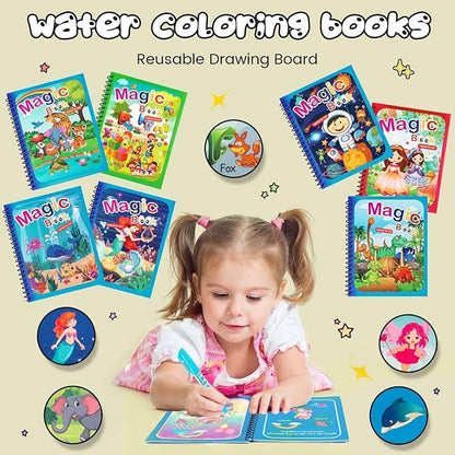 DoodleDrip™ – Premium Magic Water Coloring Combo | 4 Books, 4 Pens, 0 Mess | For Endless Fun