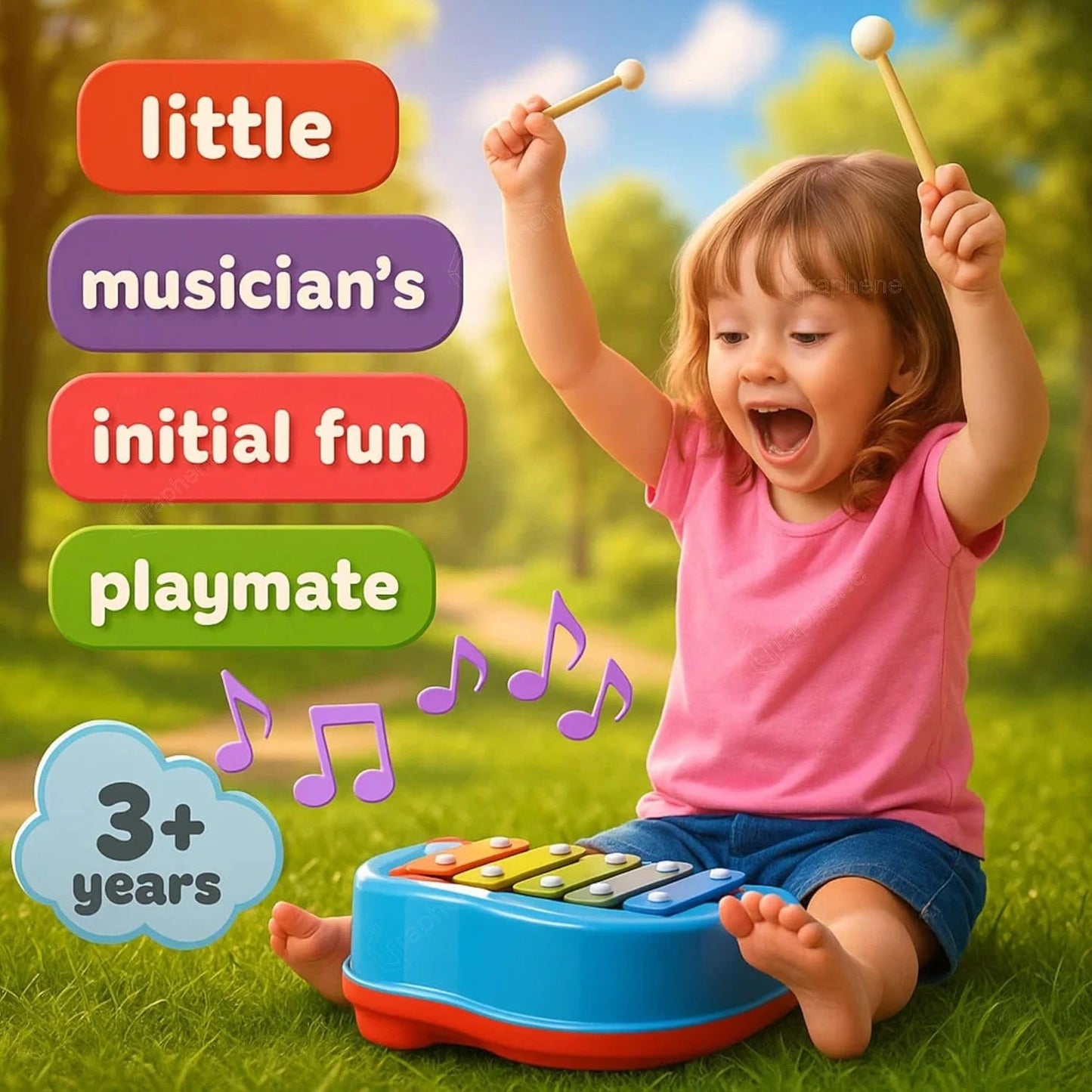 MelodyMate™-2-in-1 Piano Xylophone | Watch Them Light Up | Helps Motor Skills