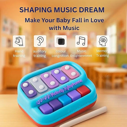 MelodyMate™-2-in-1 Piano Xylophone | Watch Them Light Up | Helps Motor Skills