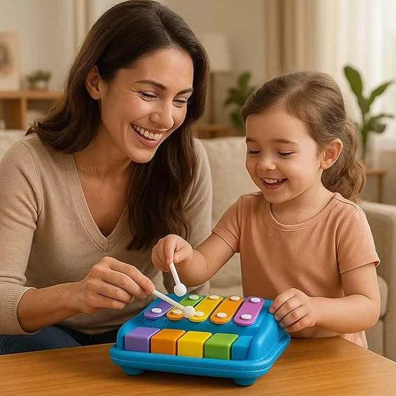 MelodyMate™-2-in-1 Piano Xylophone | Watch Them Light Up | Helps Motor Skills