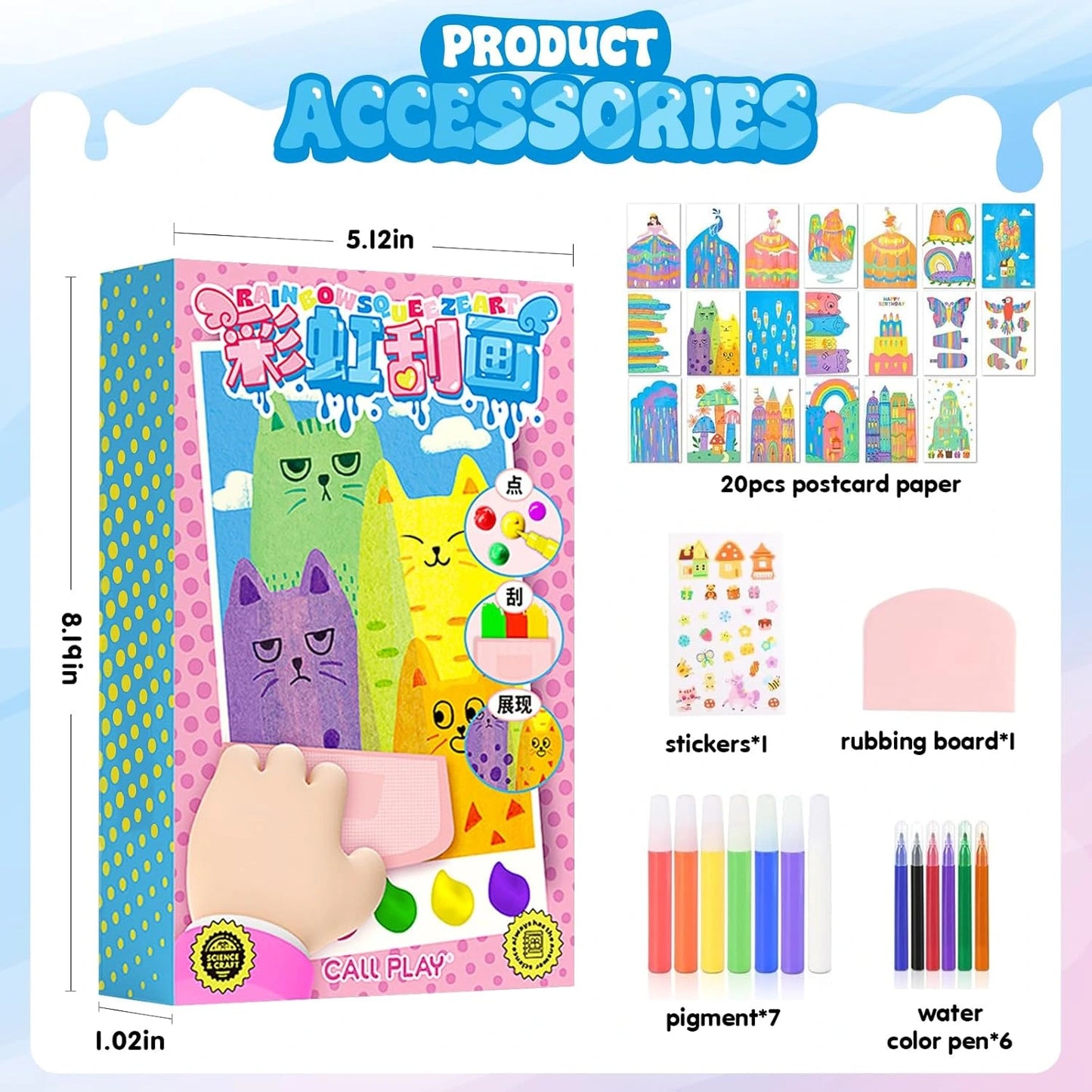 RainbowRush™ - Art Squeegee Kit | Mess-Free Painting | Boosts Creativity
