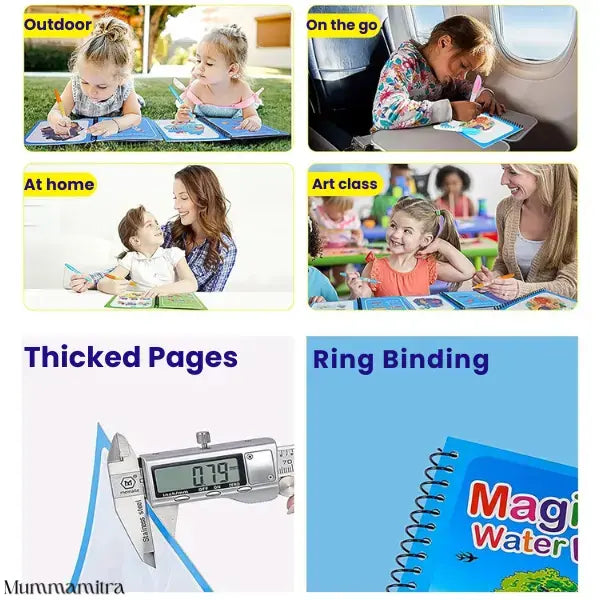 DoodleDrip™ – Premium Magic Water Coloring Combo | 4 Books, 4 Pens, 0 Mess | For Endless Fun