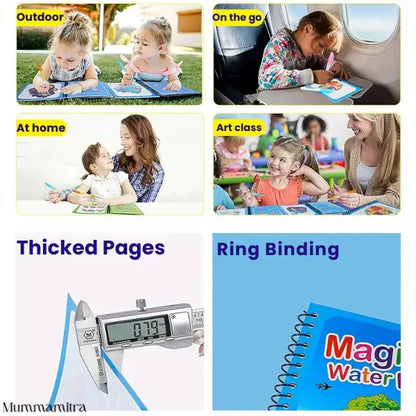 DoodleDrip™ – Premium Magic Water Coloring Combo | 4 Books, 4 Pens, 0 Mess | For Endless Fun