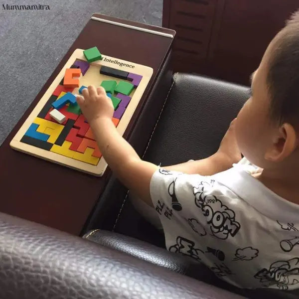 PuzzleTiles™ – Think, Build & Create | Colorful Wooden Blocks | Logic + Pattern Play
