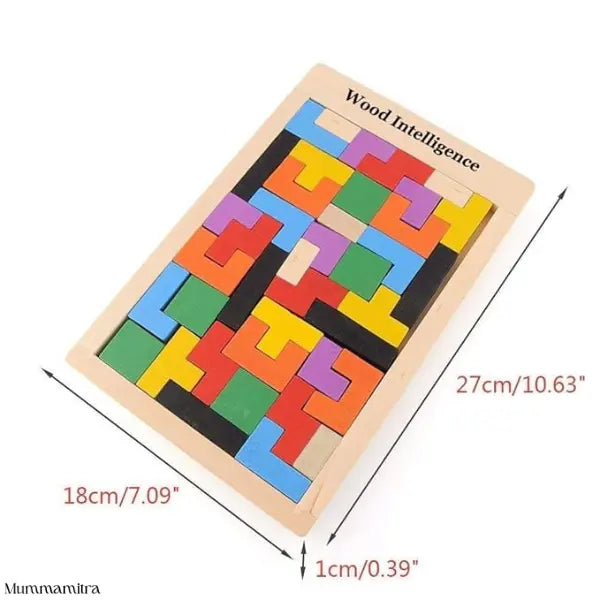 PuzzleTiles™ – Think, Build & Create | Colorful Wooden Blocks | Logic + Pattern Play