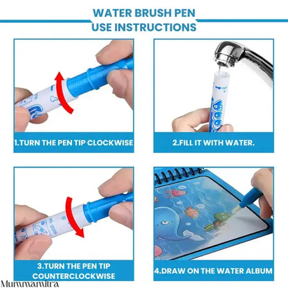 DoodleDrip™ – Premium Magic Water Coloring Combo | 4 Books, 4 Pens, 0 Mess | For Endless Fun