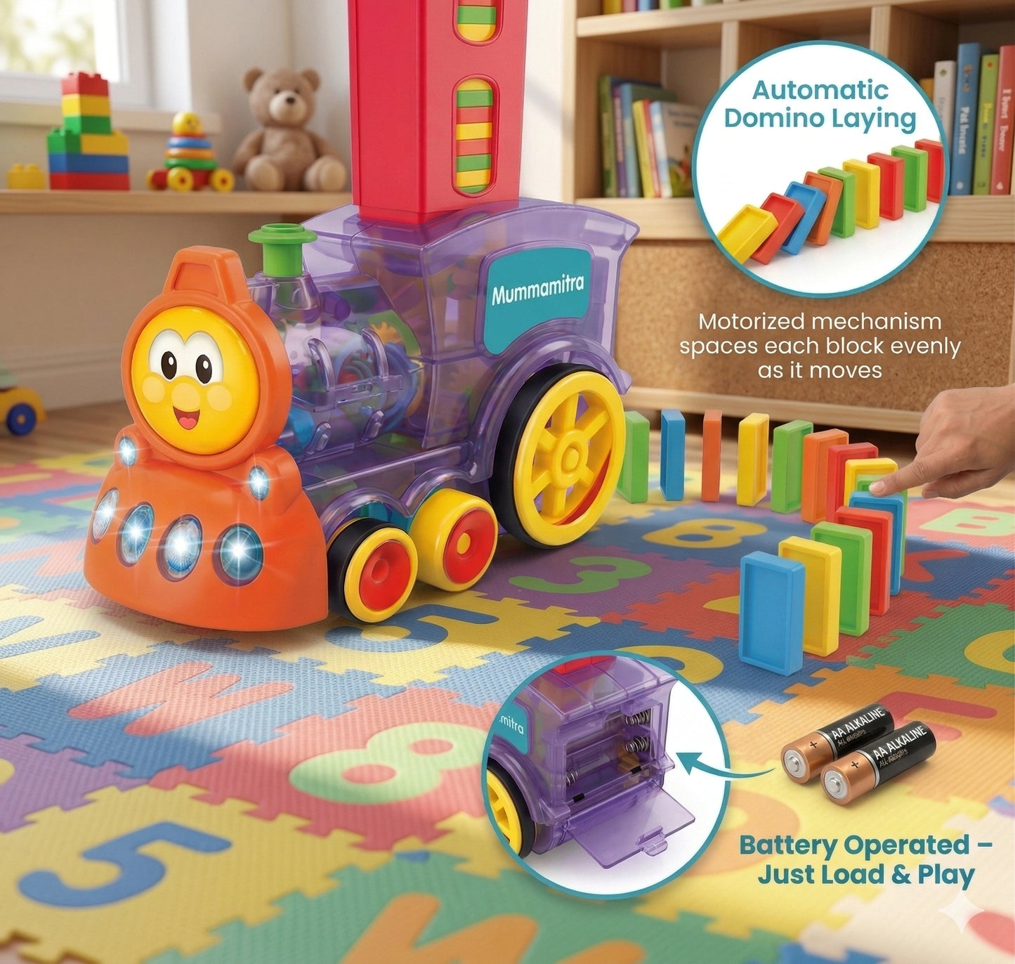 DominoTrain™ – Montessori Learning Toy | Focus & Coordination | Screen-Free Play