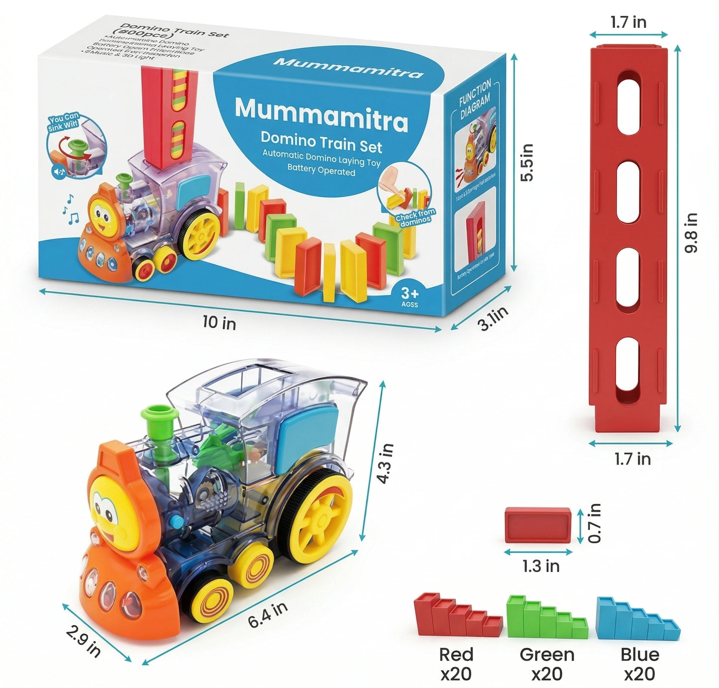 DominoTrain™ – Montessori Learning Toy | Focus & Coordination | Screen-Free Play