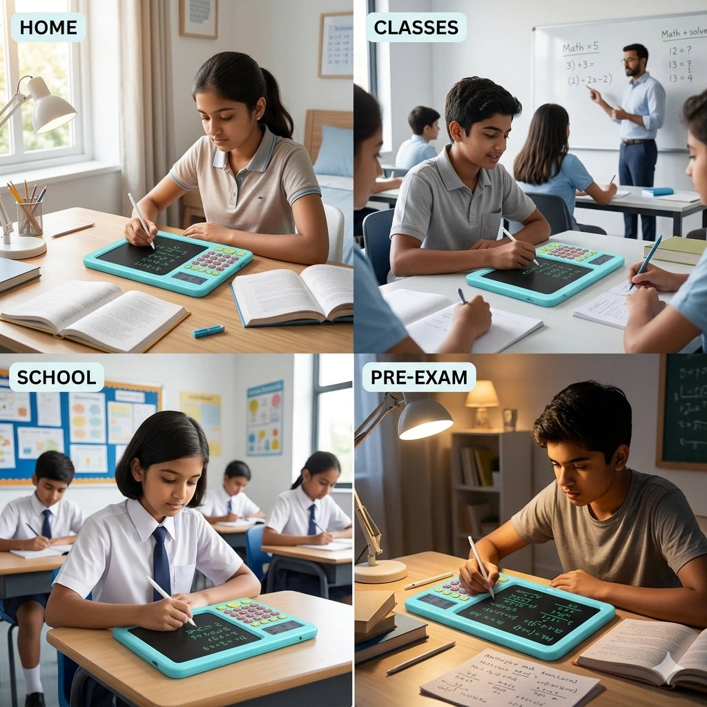 IntelliCalc ™ – LCD Pad + Calculator | Smart Dual Feature | Makes Math Practice Easy