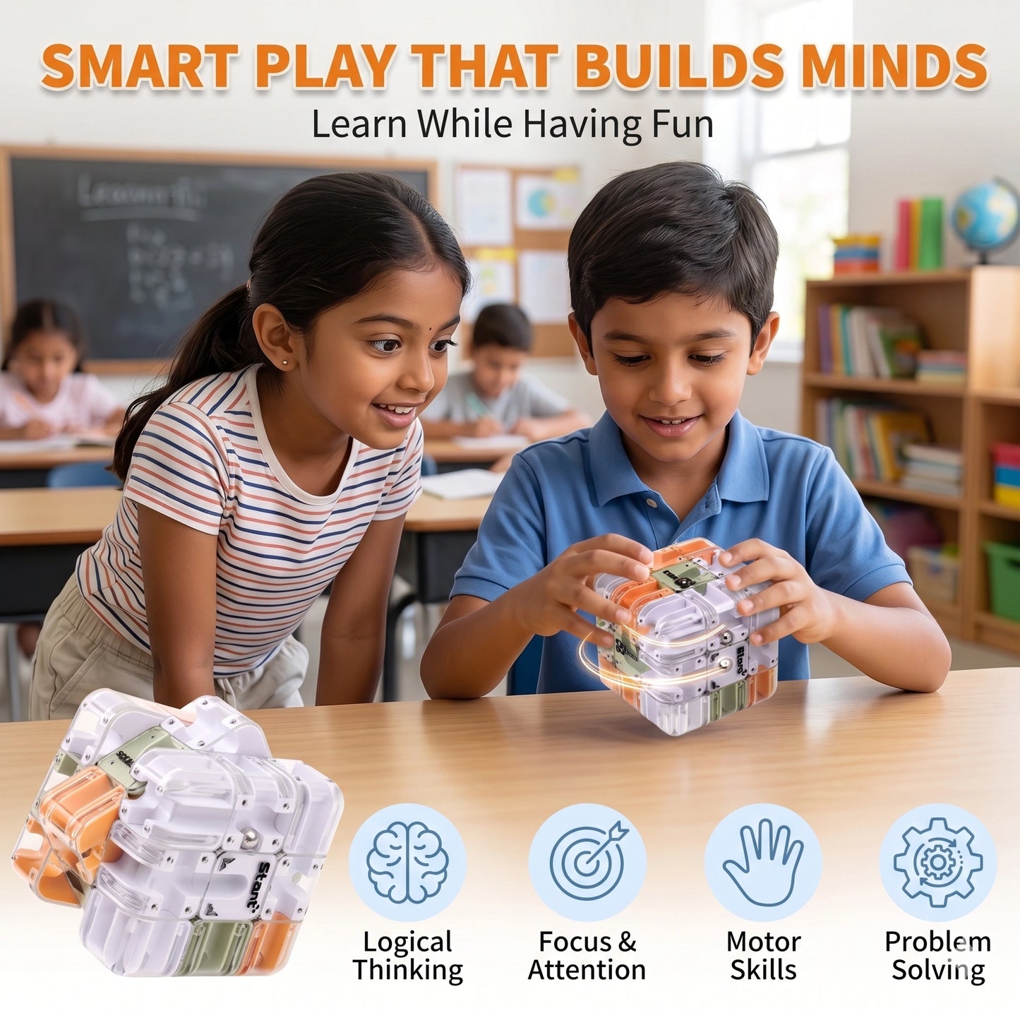 RollingCube™  – Interactive Learning Toy | Rolling Motion Play | Boosts Focus & Curiosity