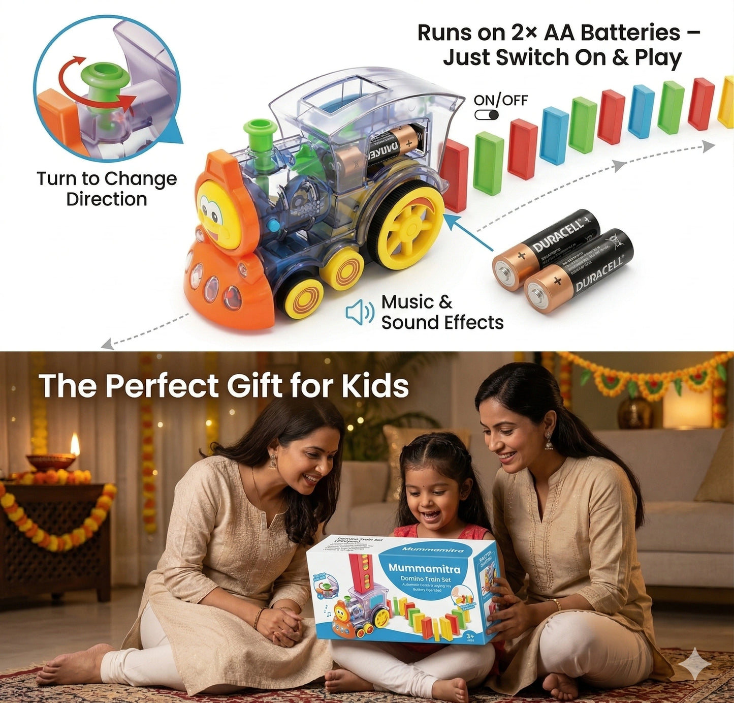 DominoTrain™ – Montessori Learning Toy | Focus & Coordination | Screen-Free Play