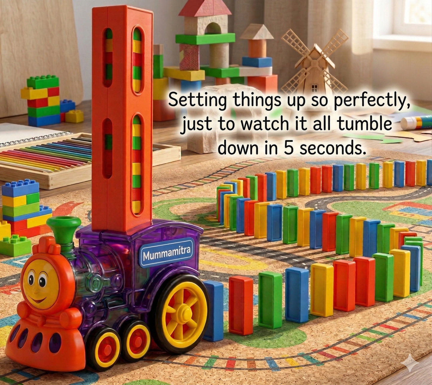 DominoTrain™ – Montessori Learning Toy | Focus & Coordination | Screen-Free Play