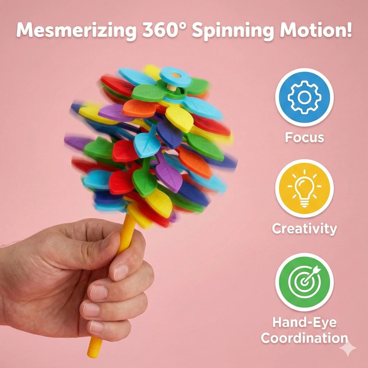 SpinFlower™ – Sensory Spinner Toy |  Easy Rotation | Focused, Relaxing Play