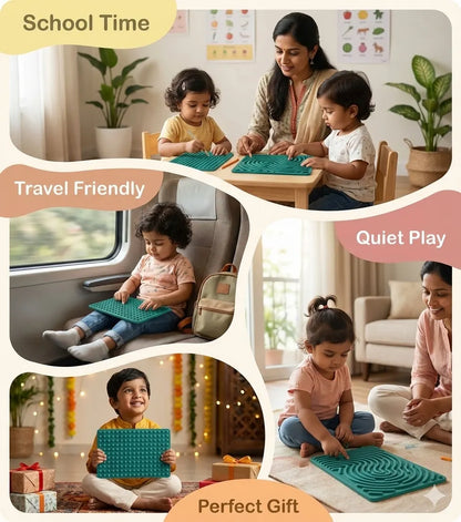 MindCalm™ – Silicone Sensory Fidget Board Toy with Color Strings | Stress Relief, Focus & Calm Toy for Kids and Adults