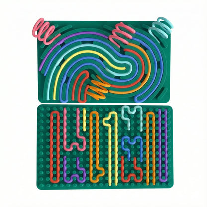 MindCalm™ – Silicone Sensory Fidget Board Toy with Color Strings | Stress Relief, Focus & Calm Toy for Kids and Adults