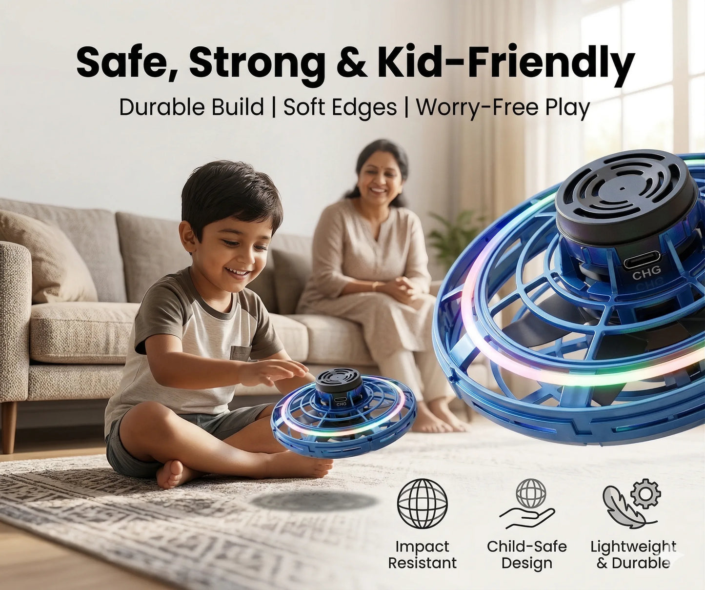 FlyNova™ – Smart Flying Spinner | Boomerang Flight, Hand Motion | Focus & Active Play