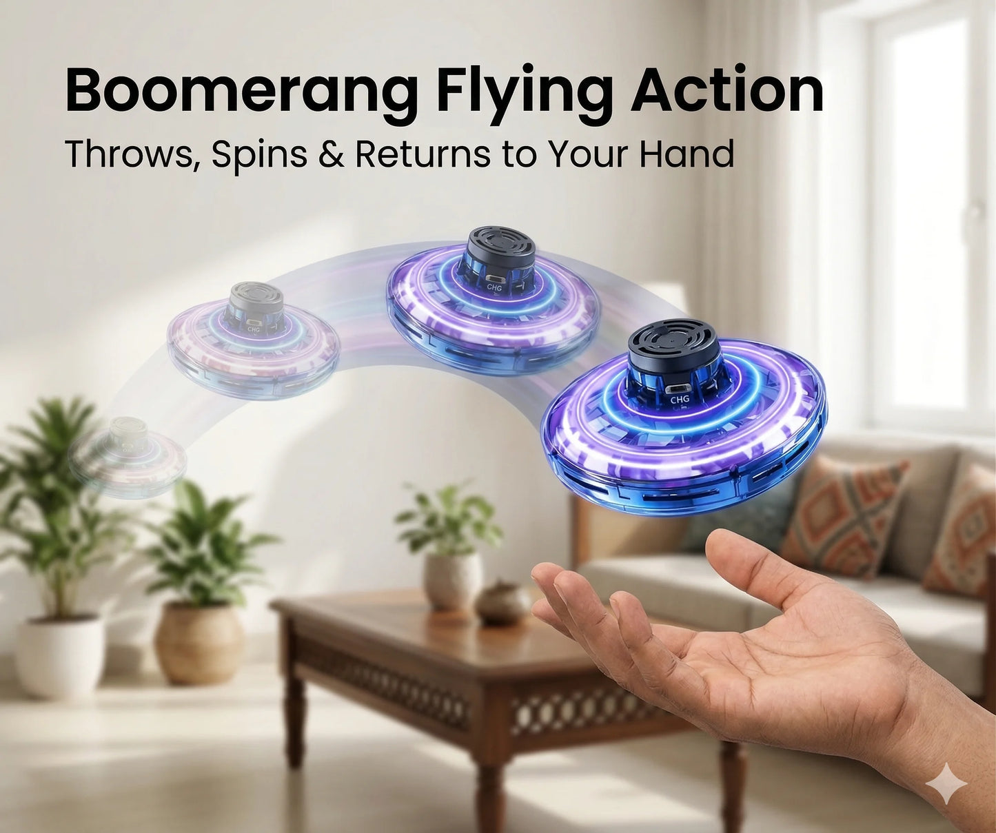 FlyNova™ – Smart Flying Spinner | Boomerang Flight, Hand Motion | Focus & Active Play