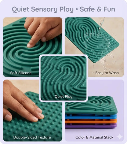 MindCalm™ – Silicone Sensory Fidget Board Toy with Color Strings | Stress Relief, Focus & Calm Toy for Kids and Adults