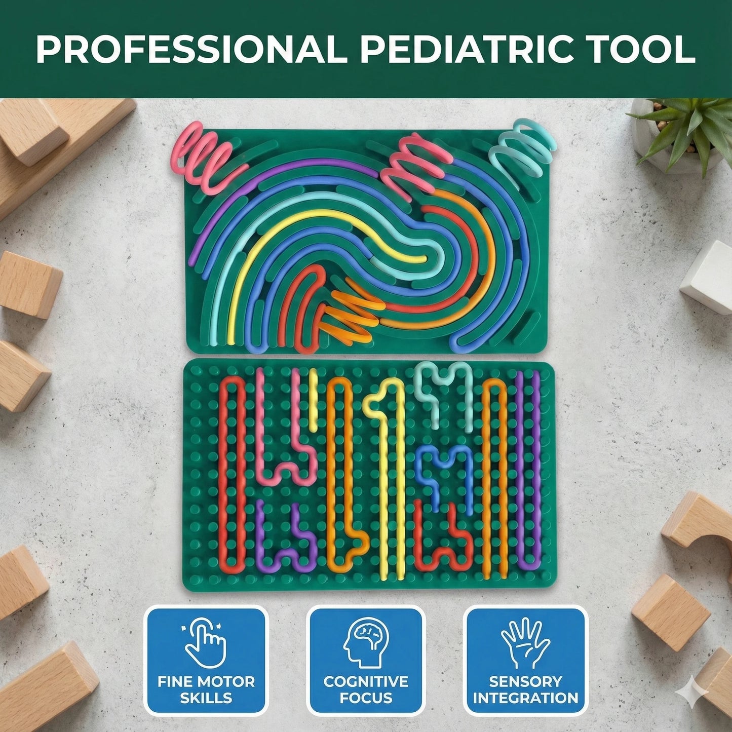 MindCalm™ – Silicone Sensory Fidget Board Toy with Color Strings | Stress Relief, Focus & Calm Toy for Kids and Adults