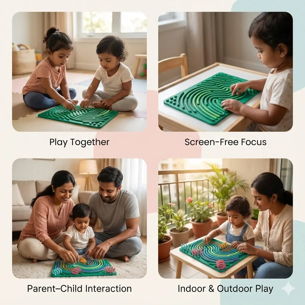 MindCalm™ – Silicone Sensory Fidget Board Toy with Color Strings | Stress Relief, Focus & Calm Toy for Kids and Adults