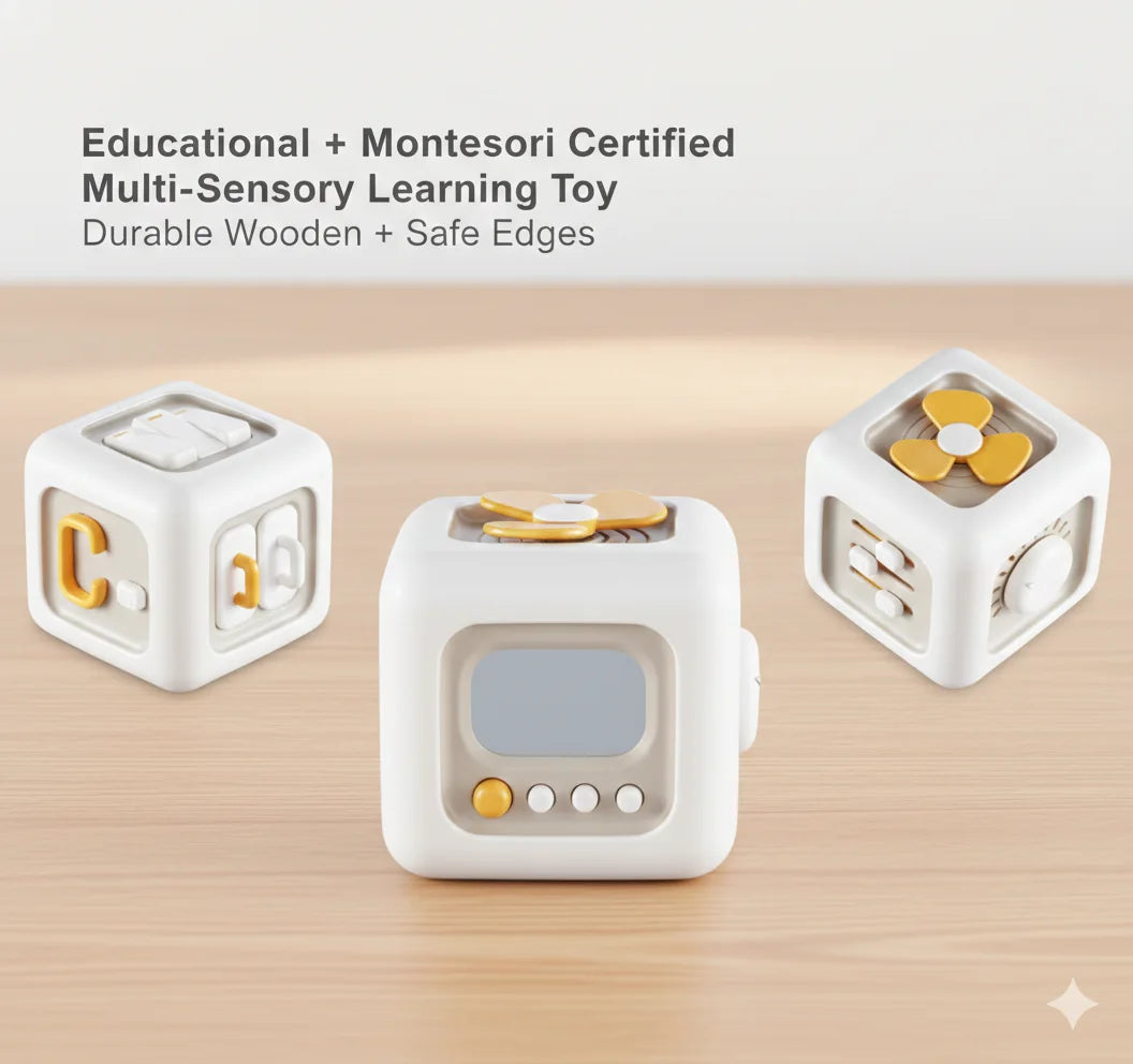 BabyCube™ – Montessori Skills Cube | Everyday Actions in Play Form | Boosts Brain Development