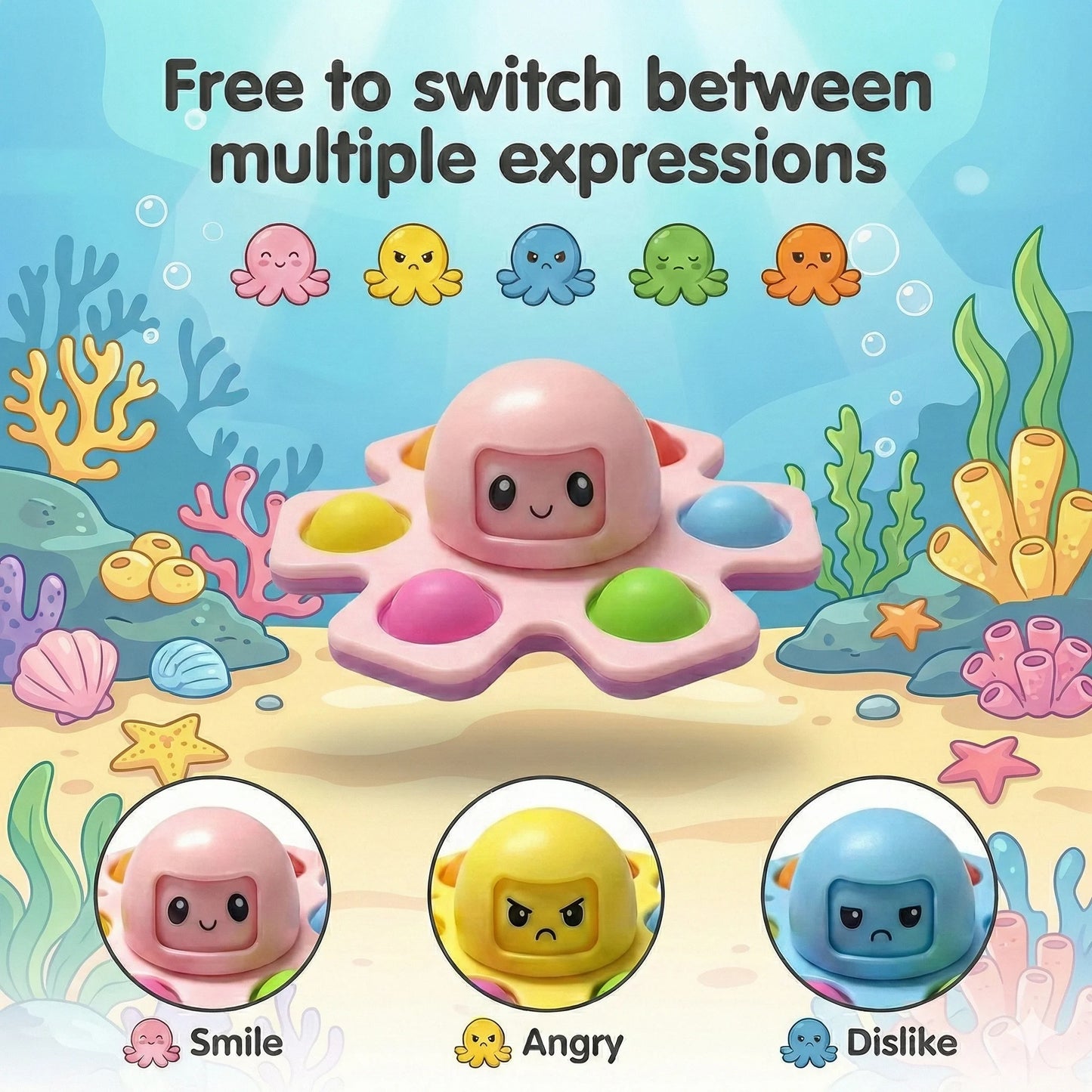 OctoSpin™ – Sensory Fidget Spinner | Smooth Spinning Tentacles | Focus & Calm Play